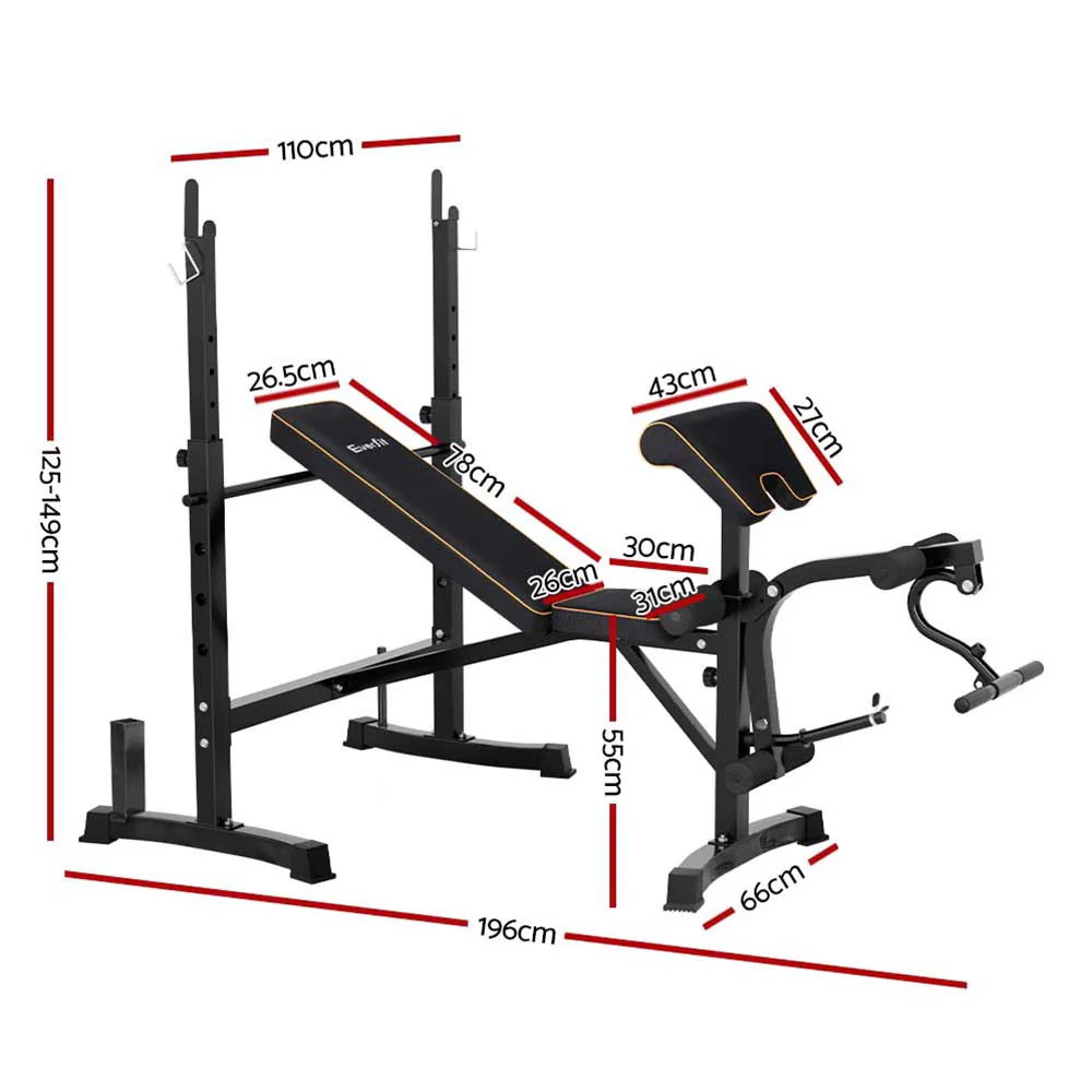Everfit Weight Bench 10 in 1 Bench Press Home Gym Station 330kg Capacity - Image 3