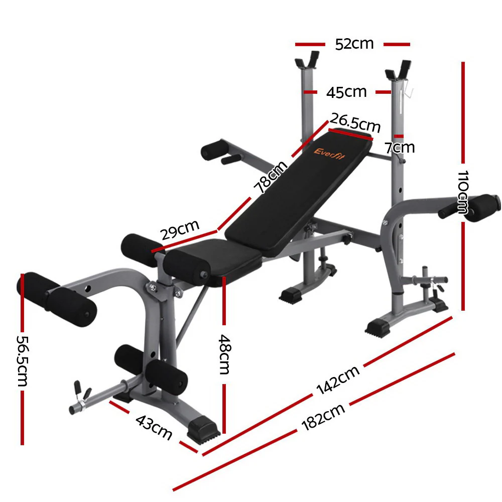 Everfit Weight Bench 8 in 1 Bench Press Adjustable Home Gym Station 200kg - Image 3