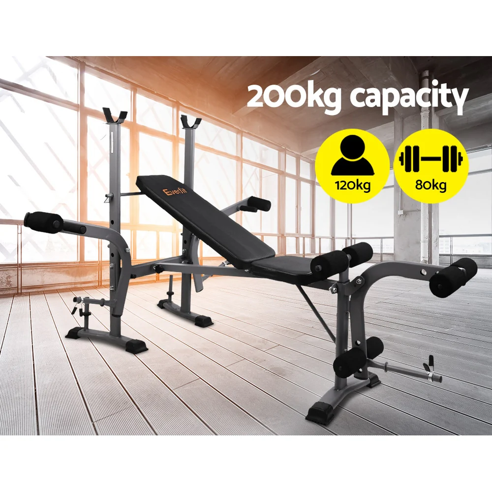 Everfit Weight Bench 8 in 1 Bench Press Adjustable Home Gym Station 200kg - Image 6