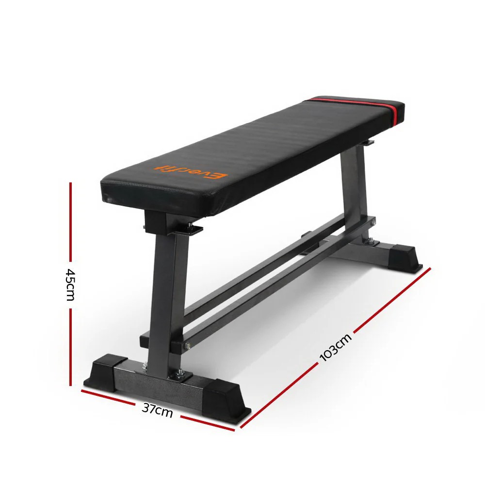 Everfit Weight Bench Flat Bench Press Home Gym Equipment 300kg Capacity - Image 3