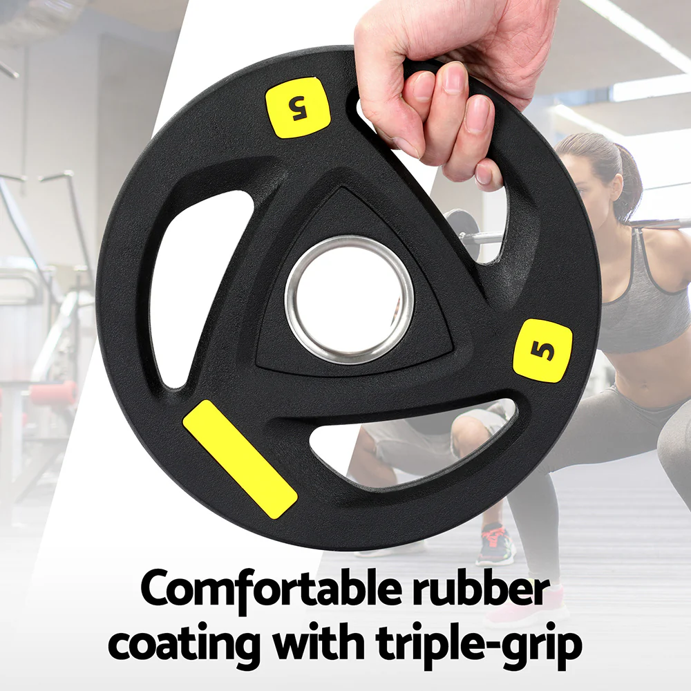 Everfit Weight Plates Olympic 5kg Dumbbells Barbells Plate Weight Lifting Home - Image 5
