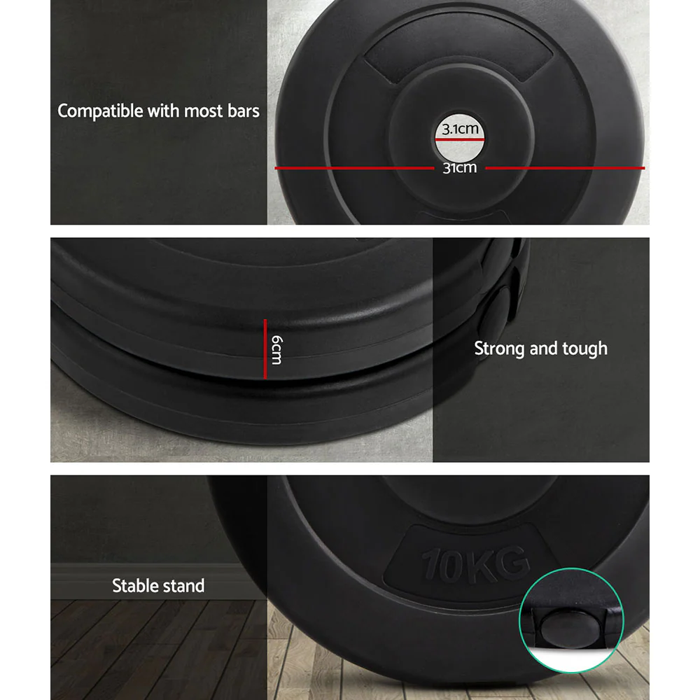 Everfit Weight Plates Standard 2X 10kg Barbell Plate Weight Lifting - Image 6