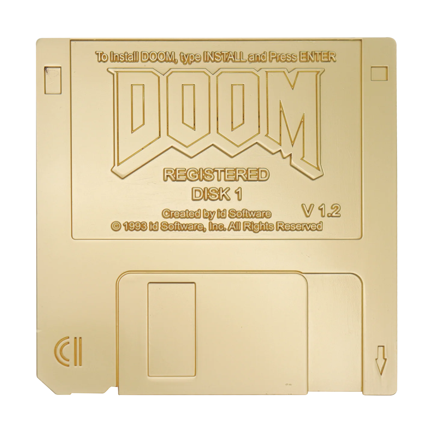 Fanattik Limited Edition DOOM - Floppy Disk Imitation Gold Plated Replica