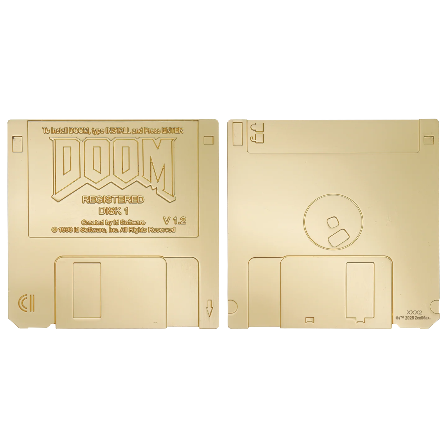 Fanattik Limited Edition DOOM - Floppy Disk Imitation Gold Plated Replica - Image 4