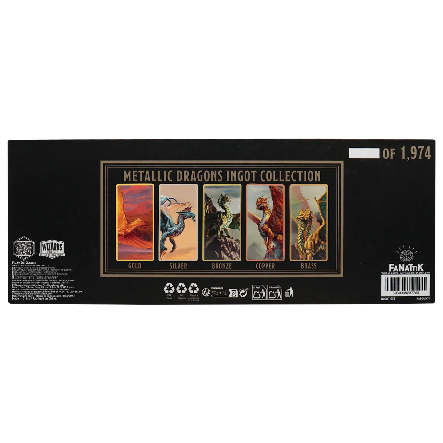 Fanattik Limited Edition Dungeons & Dragons - Metallic Dragons 5 Piece Ingot Set - Image 7