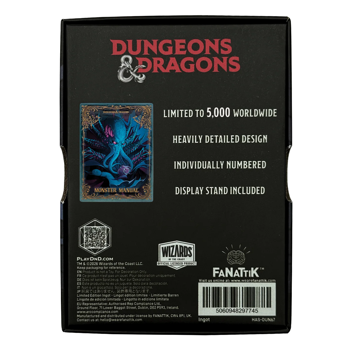 Fanattik Limited Edition Dungeons & Dragons - Monster Manual Alternate Cover Ingot - Image 5