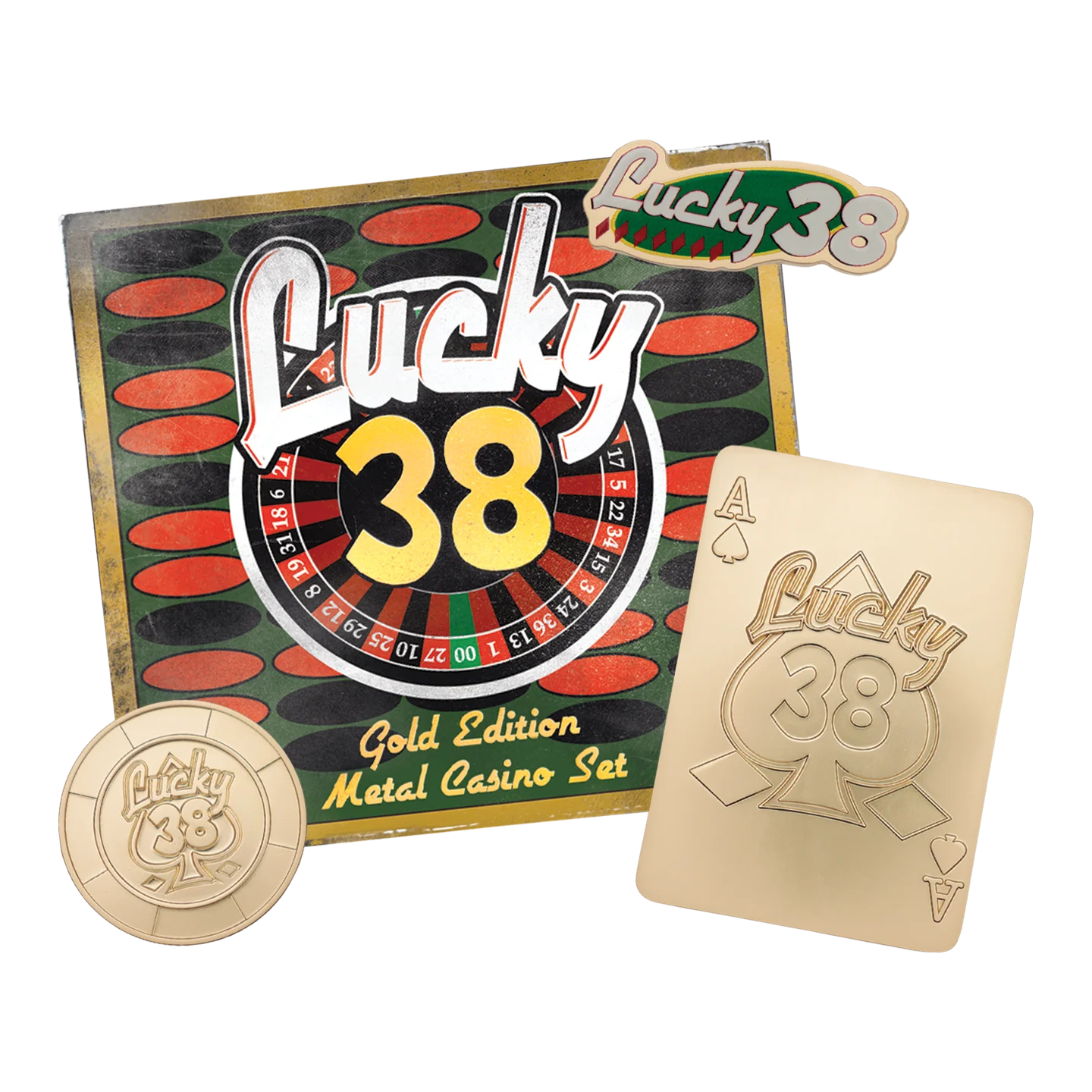 Fanattik Limited Edition Fallout : New Vegas - Lucky 38 Imitation Gold Casino Set