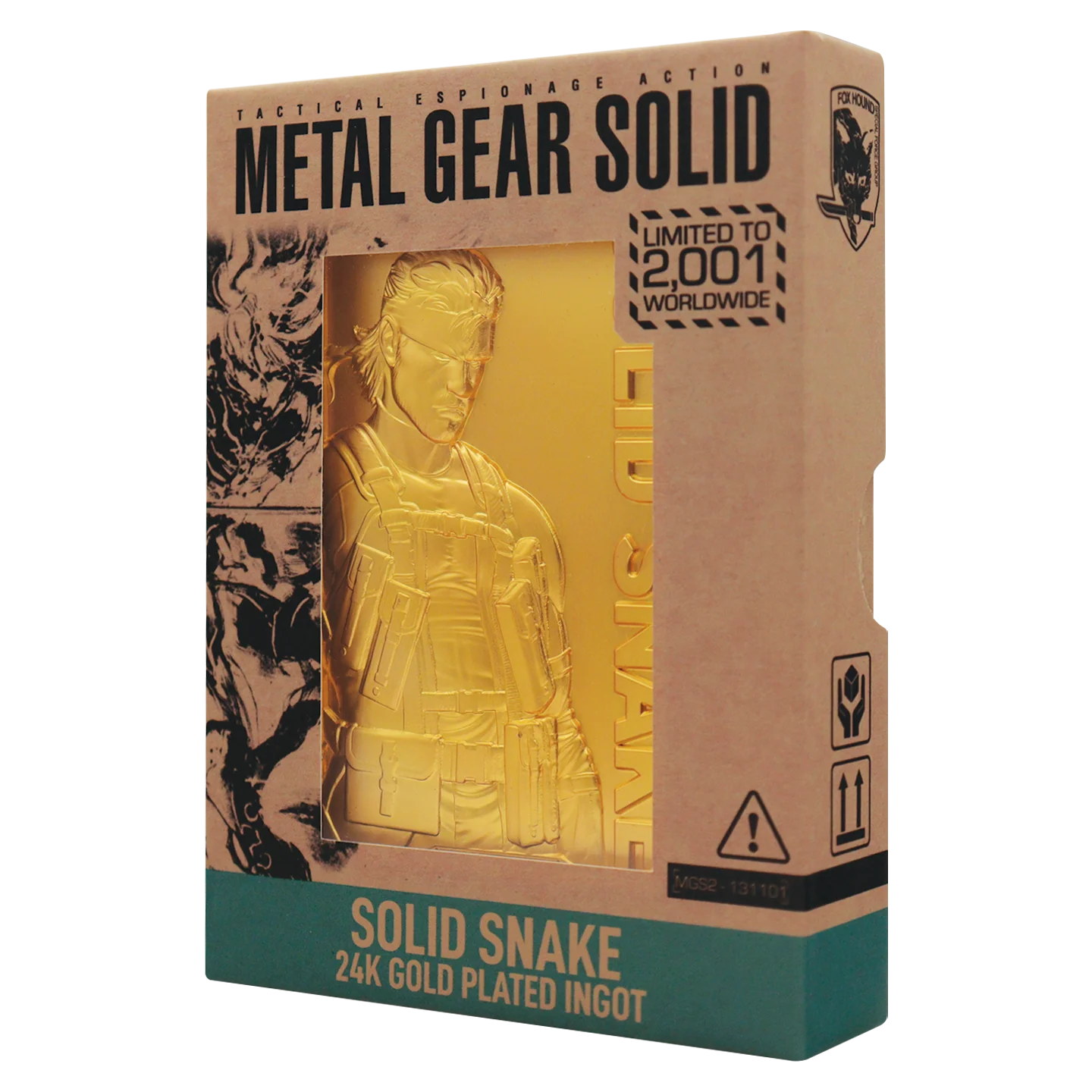 Fanattik Limited Edition Metal Gear Solid 2 24k Gold Plated Snake Ingot - Image 4