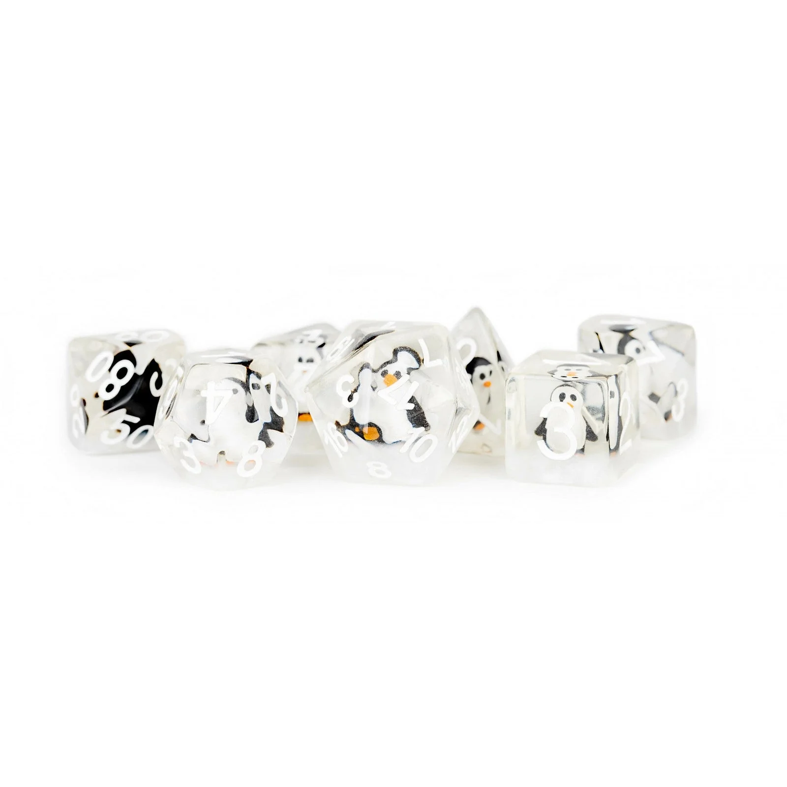 Fanroll By Metallic Dice Games MDG Resin 16mm Polyhedral Dice Set - Penguin