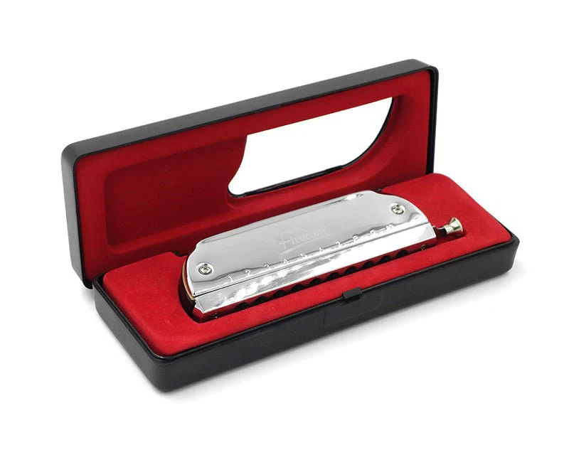 Freedom 10-Hole Chromatic Harmonica in the Key of C Silver