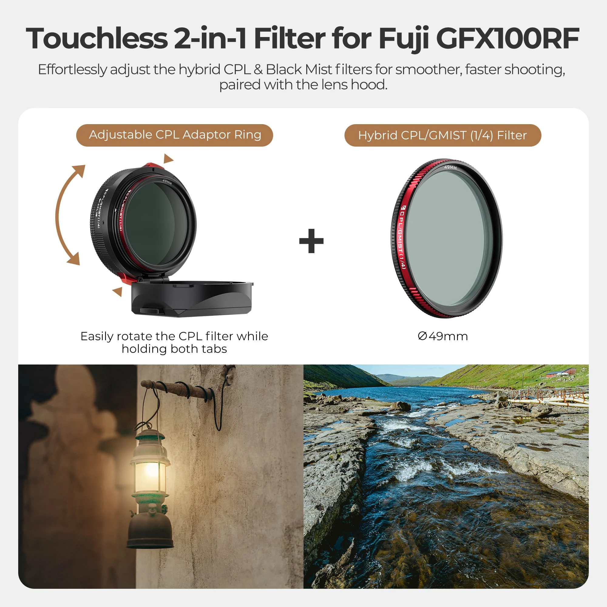 Freewell Real Lens Hood for Fuji GFX100RF (Black) - Image 3