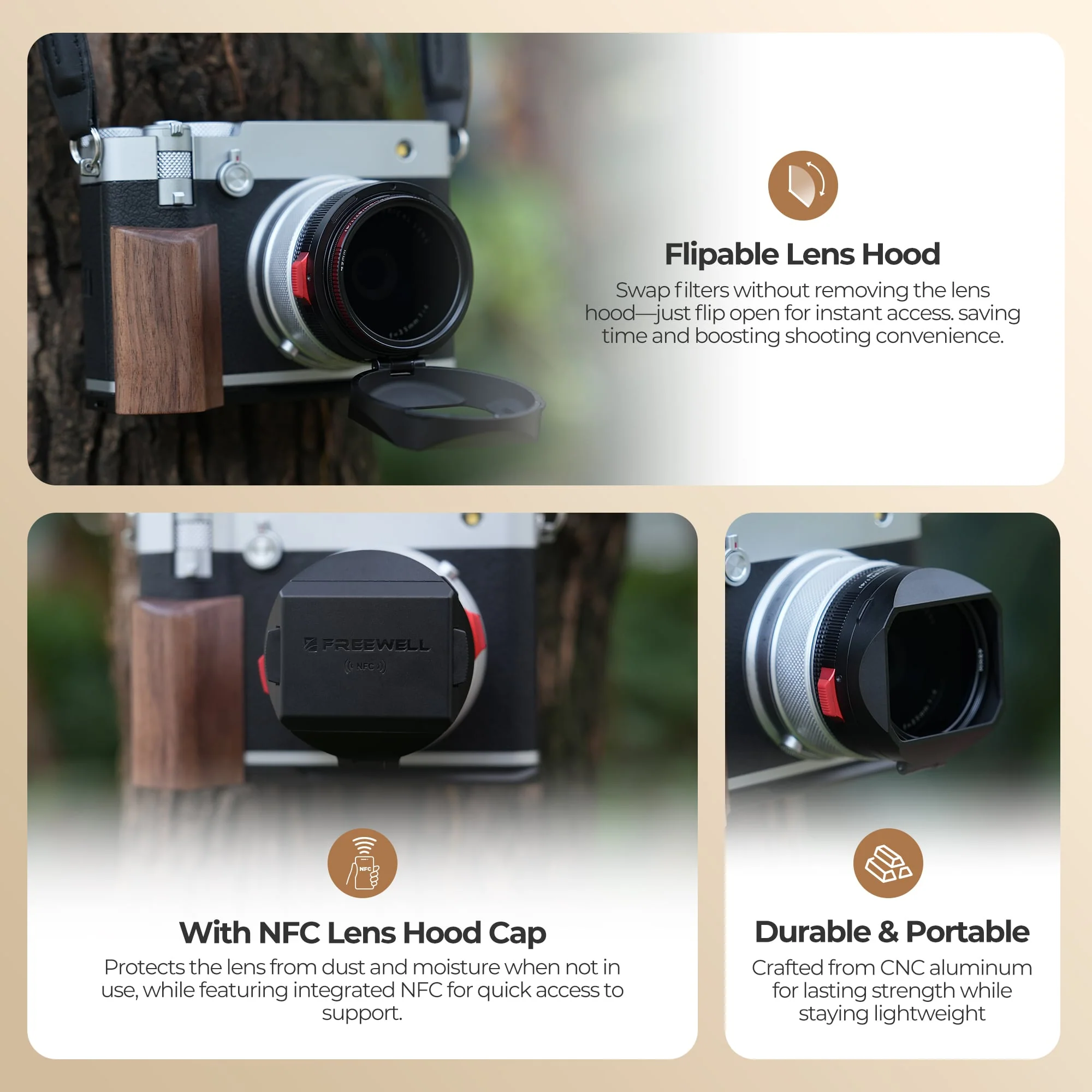 Freewell Real Lens Hood for Fuji GFX100RF (Black) - Image 5