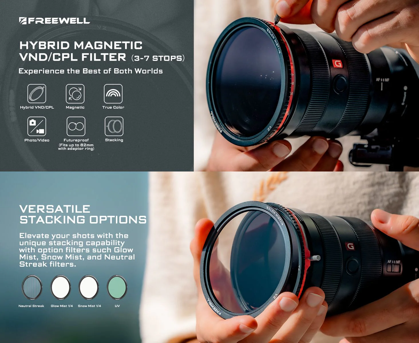 Freewell V2 Series Magnetic Hybrid VND/CPL 3-7 Stops Filter - Image 6