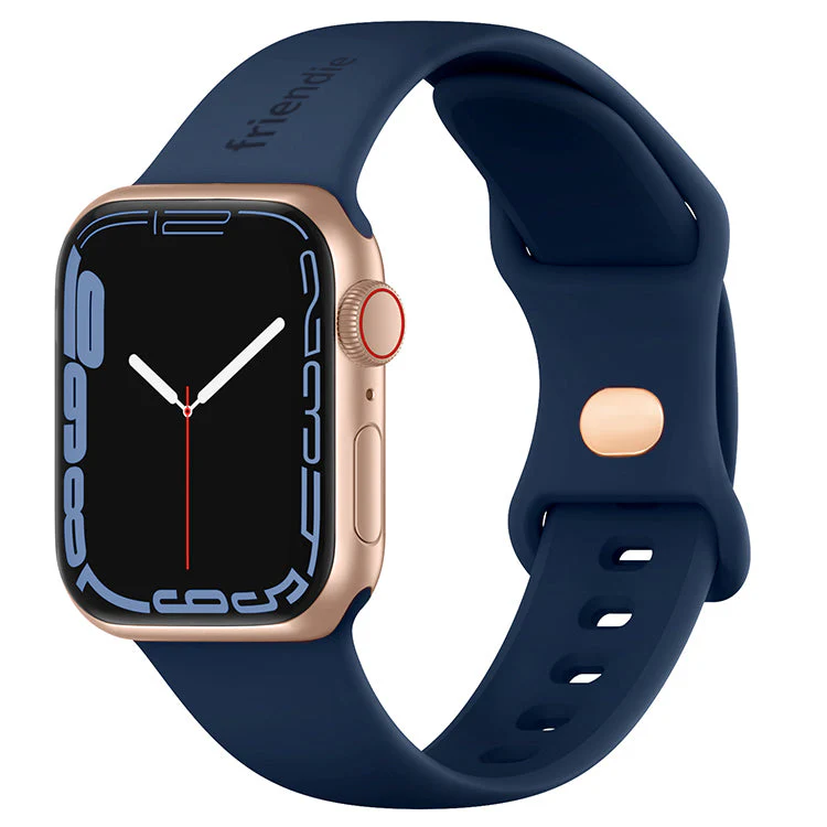 Friendie Noosa Silicone Sports Band for Apple Watch (BlueGold) [Small]