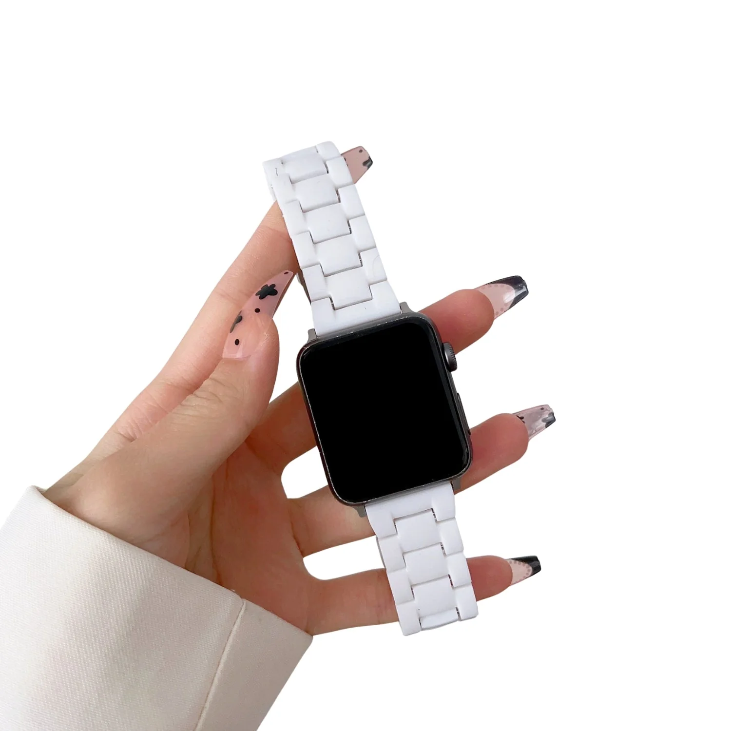 Friendie Resin Link Bracelet Band Small – Bondi White (Apple Watch 38–41mm) - Image 2