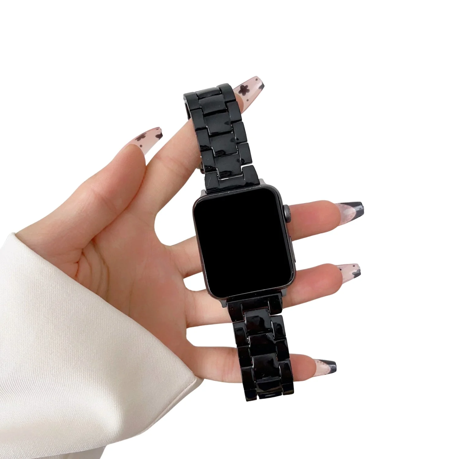 Friendie Resin Link Bracelet Band Small – Manly Black (Apple Watch 38–41mm) - Image 2