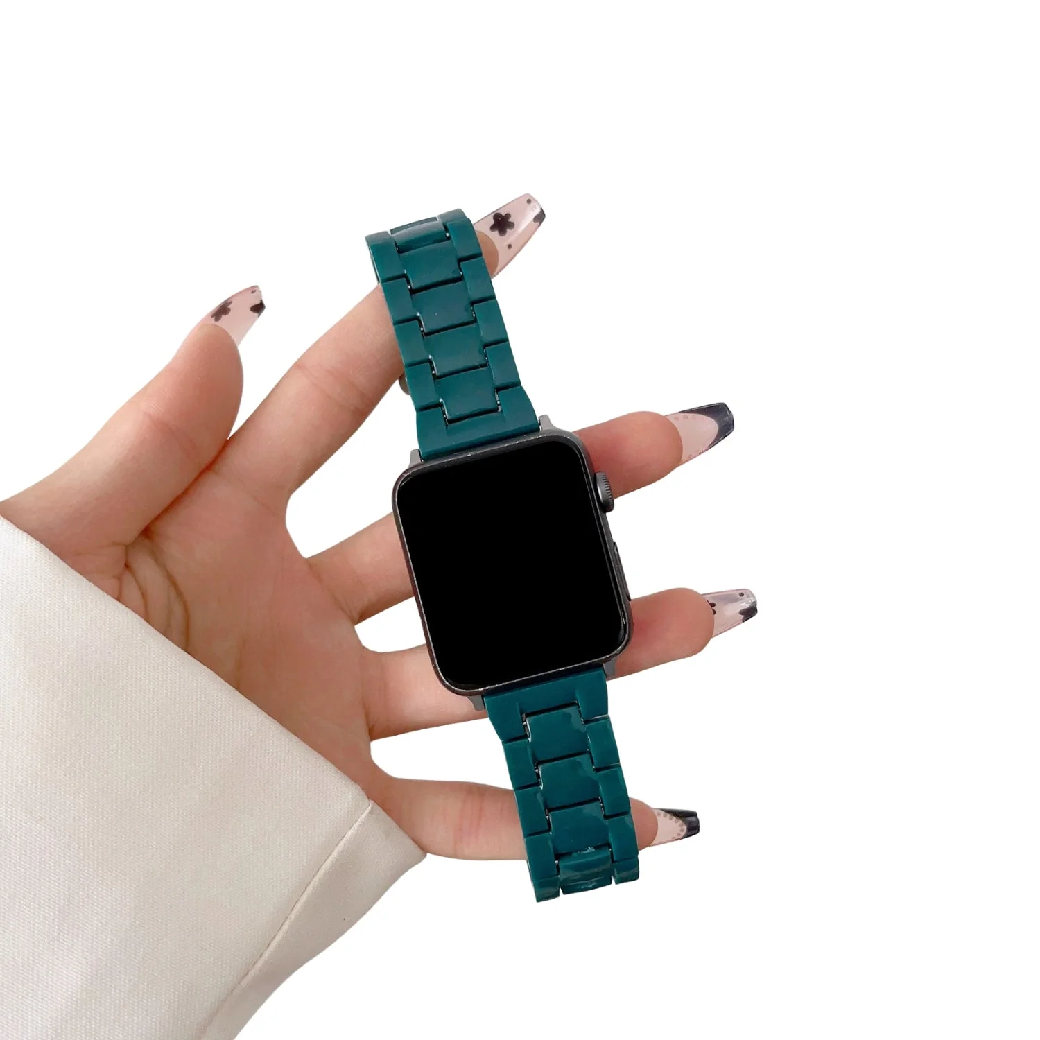 Friendie Resin Link Bracelet Band Small – Narrabeen Green (Apple Watch 38–41mm) - Image 2