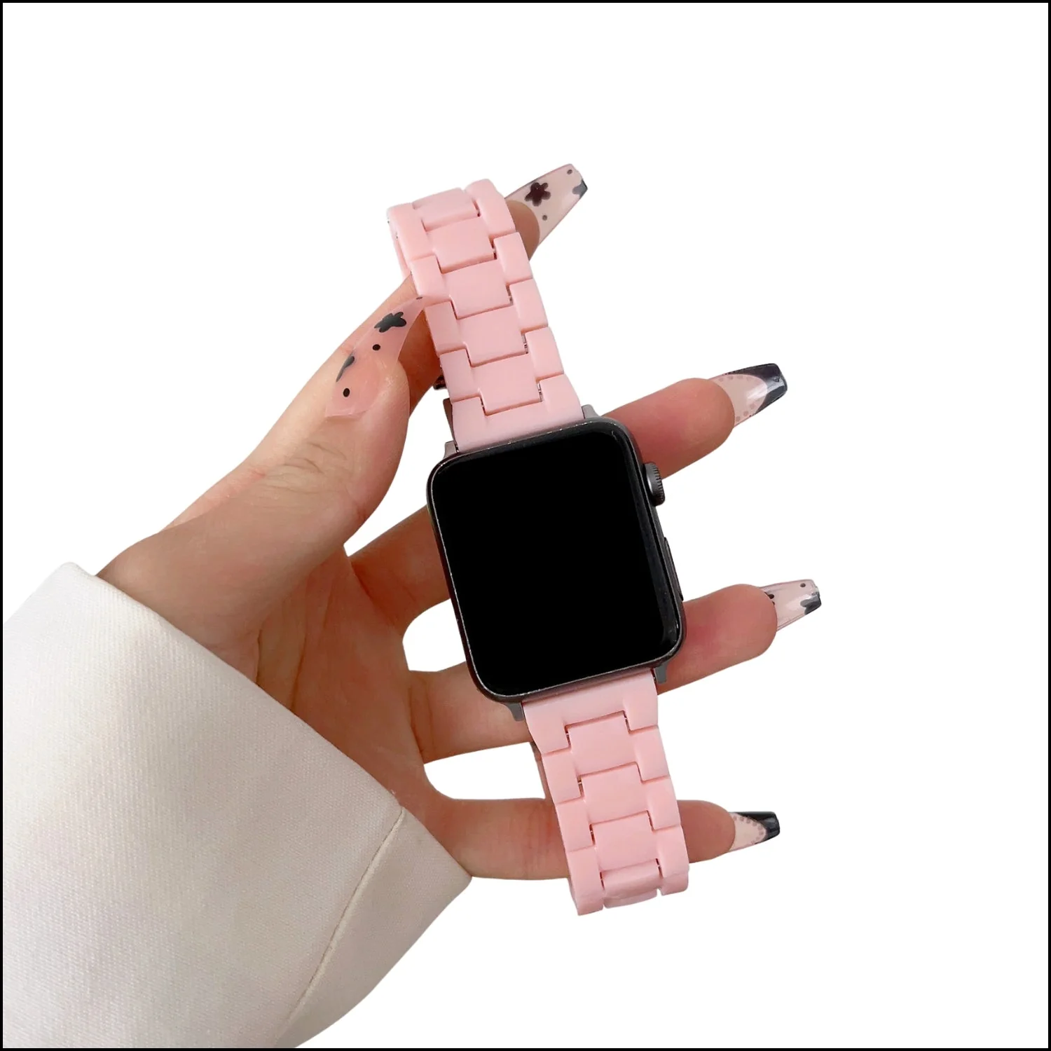 Friendie Resin Link Bracelet Band Small – Palm Beach Pink (Apple Watch 38–41mm) - Image 2