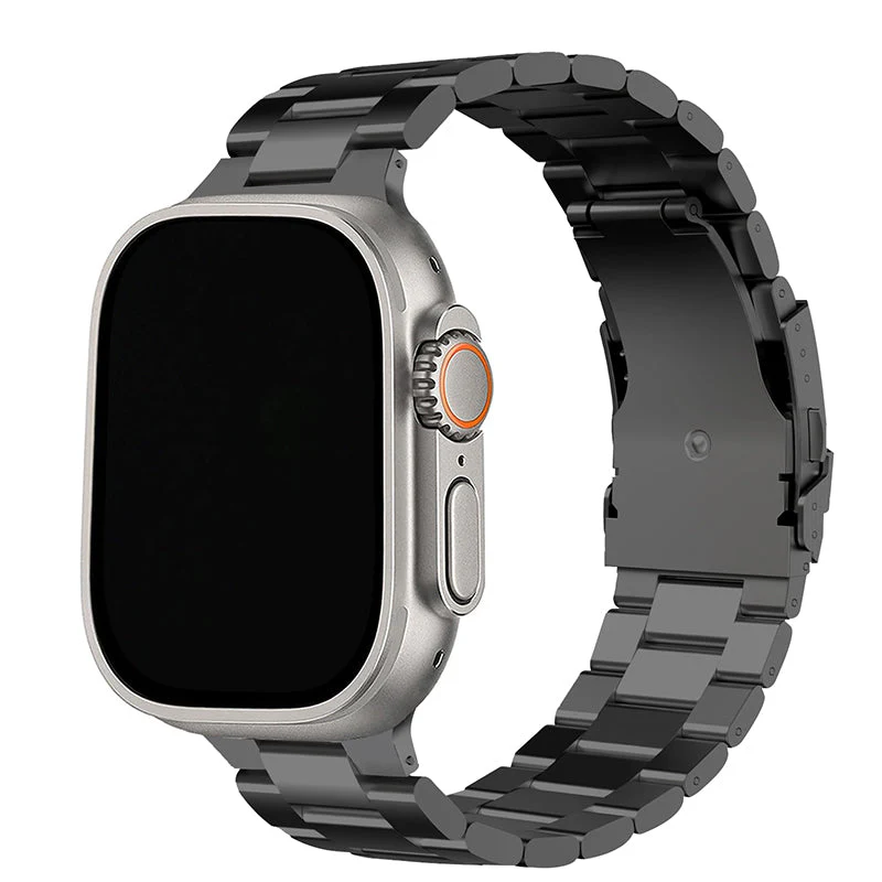 Friendie Stainless Steel Link Bracelet Band (Ultra) – Sydney Ultra Black (Apple Watch Ultra, Large) - Image 2