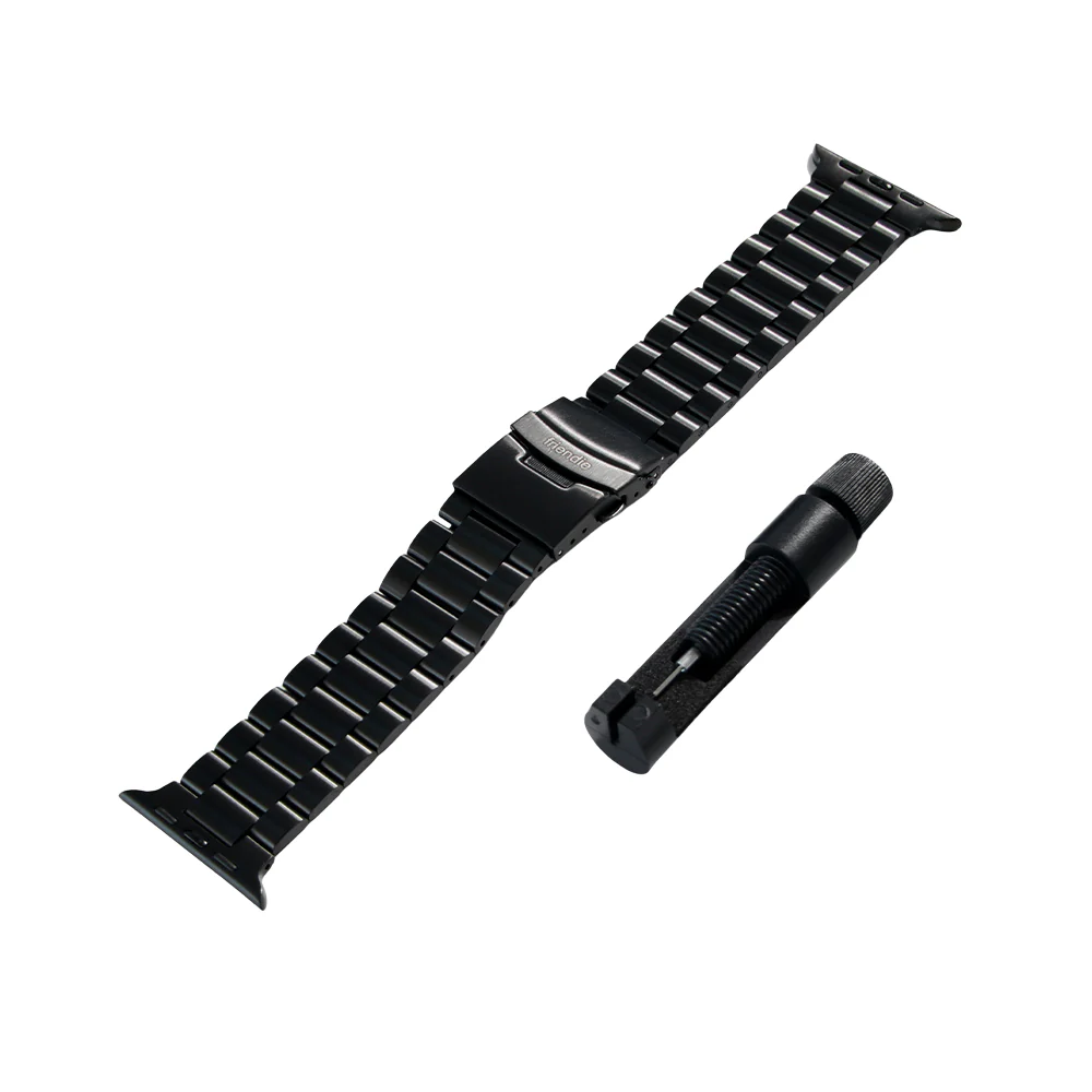 Friendie Stainless Steel Link Bracelet Band (Ultra) – Sydney Ultra Black (Apple Watch Ultra, Large) - Image 3