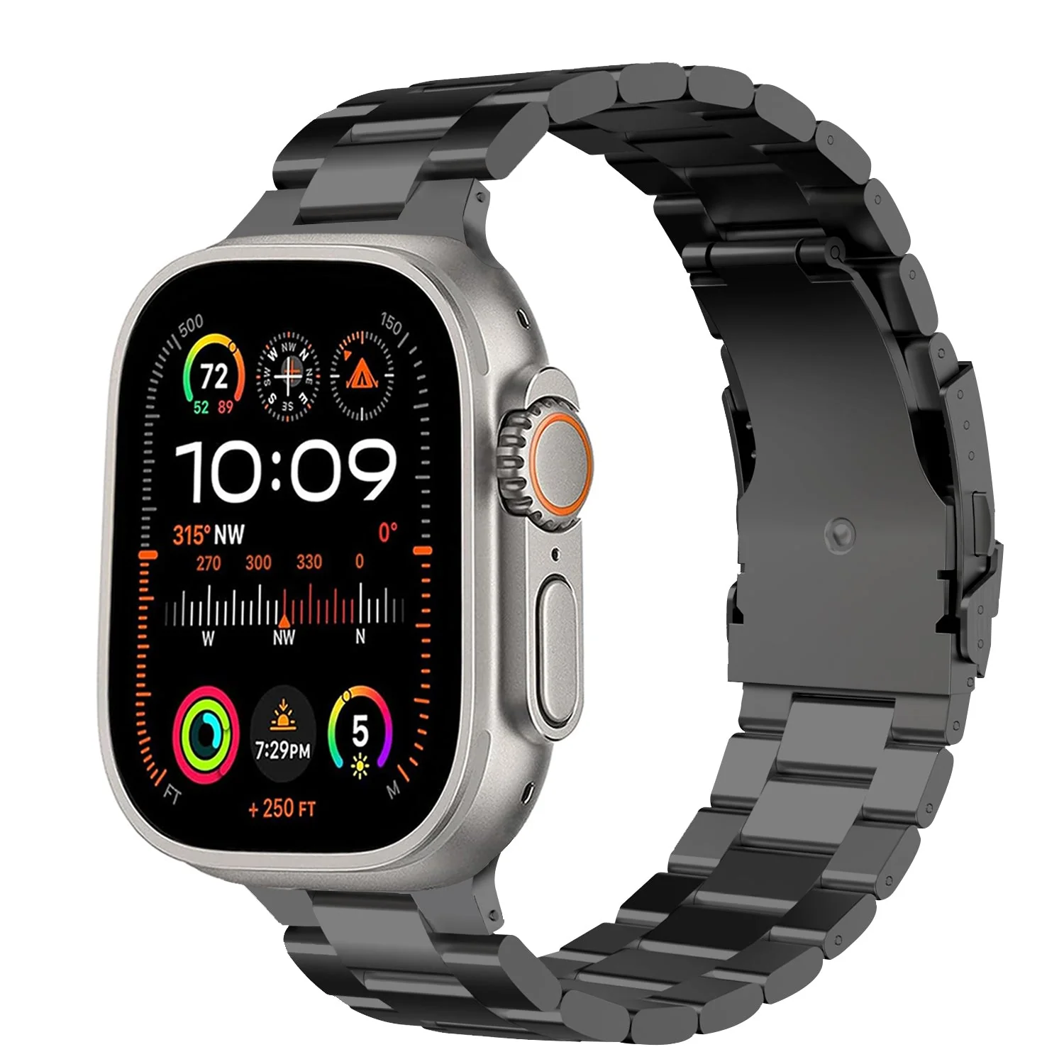 Friendie Stainless Steel Link Bracelet Band (Ultra) – Sydney Ultra Black (Apple Watch Ultra, Large) - Image 8