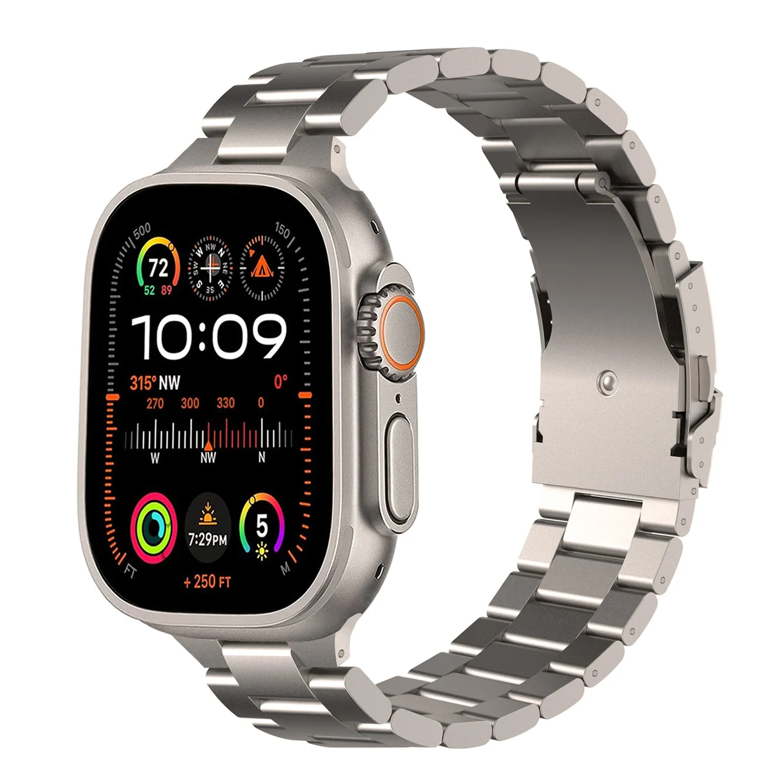 Friendie Stainless Steel Link Bracelet Band (Ultra) – Sydney Ultra Titanium (Apple Watch Ultra, Large) - Image 2