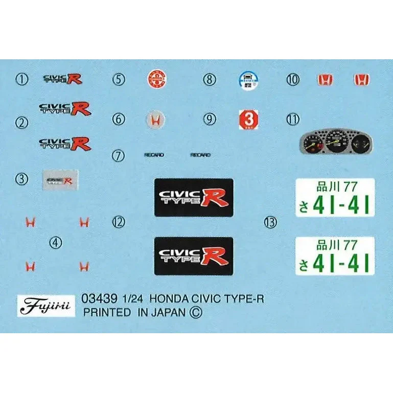 Fujimi 1/24 Honda Civic Type R EK9 Early Type (ID-15) - Image 5