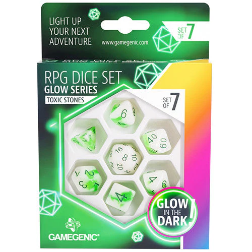 Gamegenic Glow Series - Venom Stones - RPG Dice Set 7 pcs