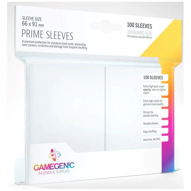 Gamegenic Prime Card Sleeves 66mmx91mm 100 Sleeves Per Pack (White) - Image 3
