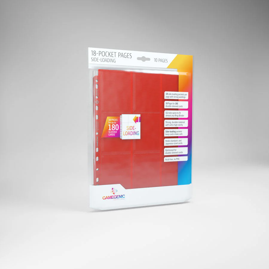 Gamegenic Sideloading 18 Pocket Pages 10-Pieces Pack (Red) - Image 4
