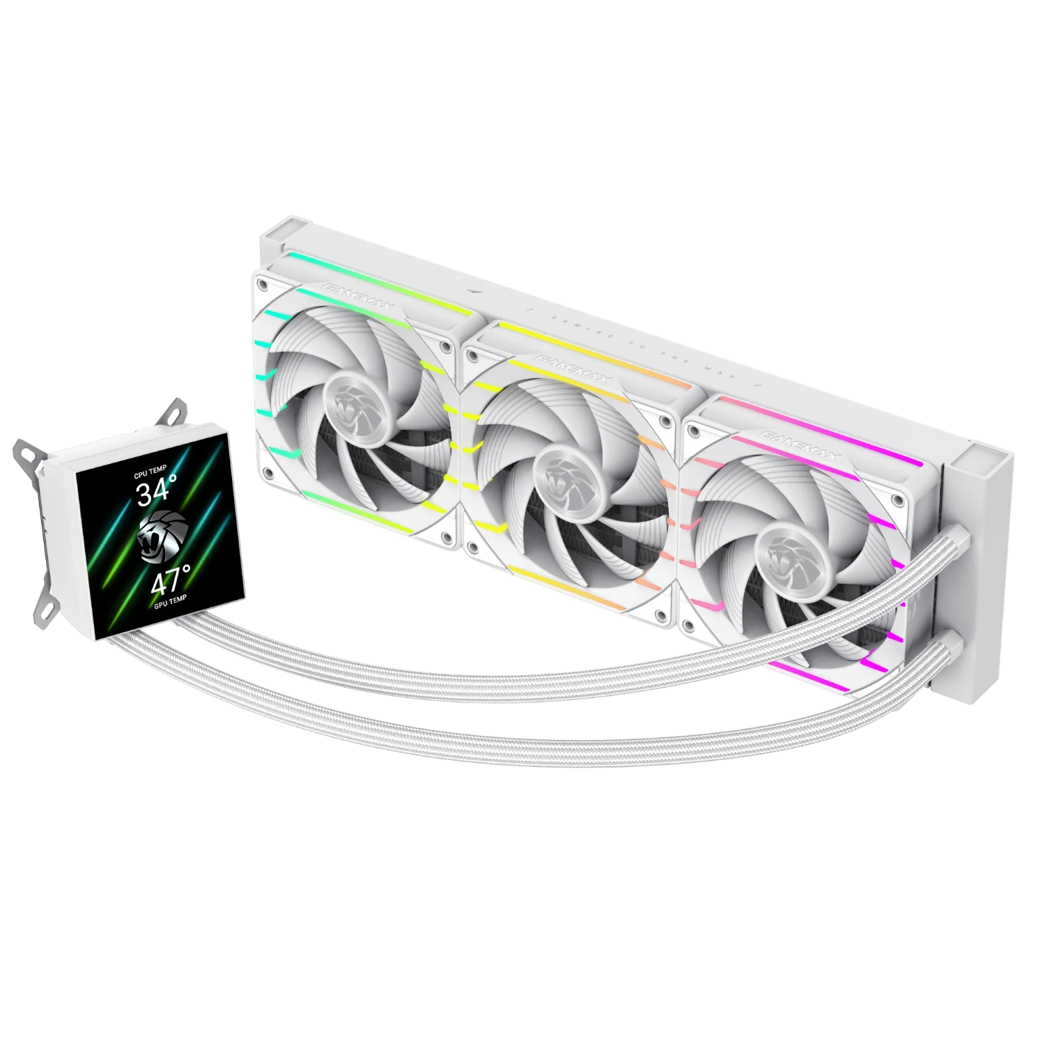 GameMax Hailstorm 360mm AIO Liquid CPU Cooler (White)