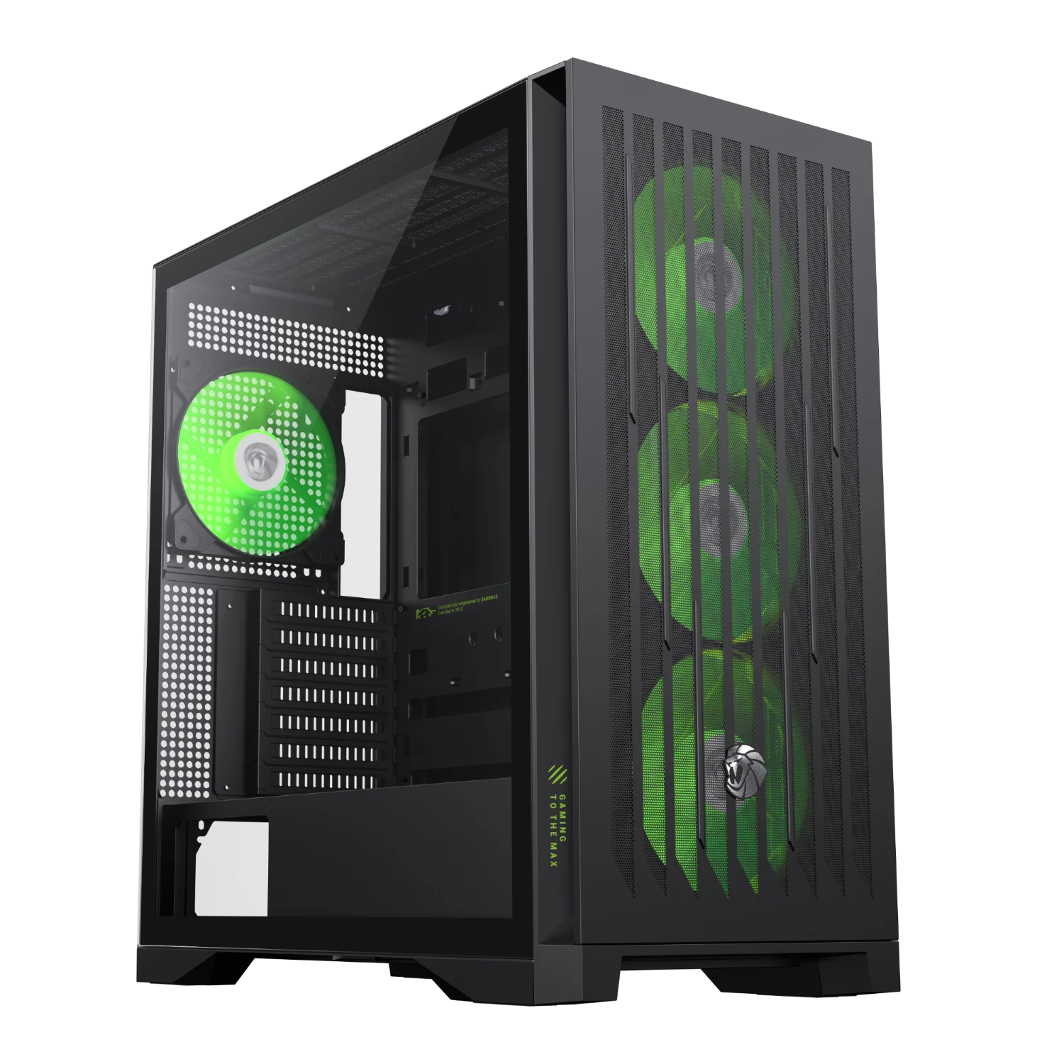 GameMax Leader2 Black E-ATX Gaming Case - 4x ARGB Fans Pre-installed