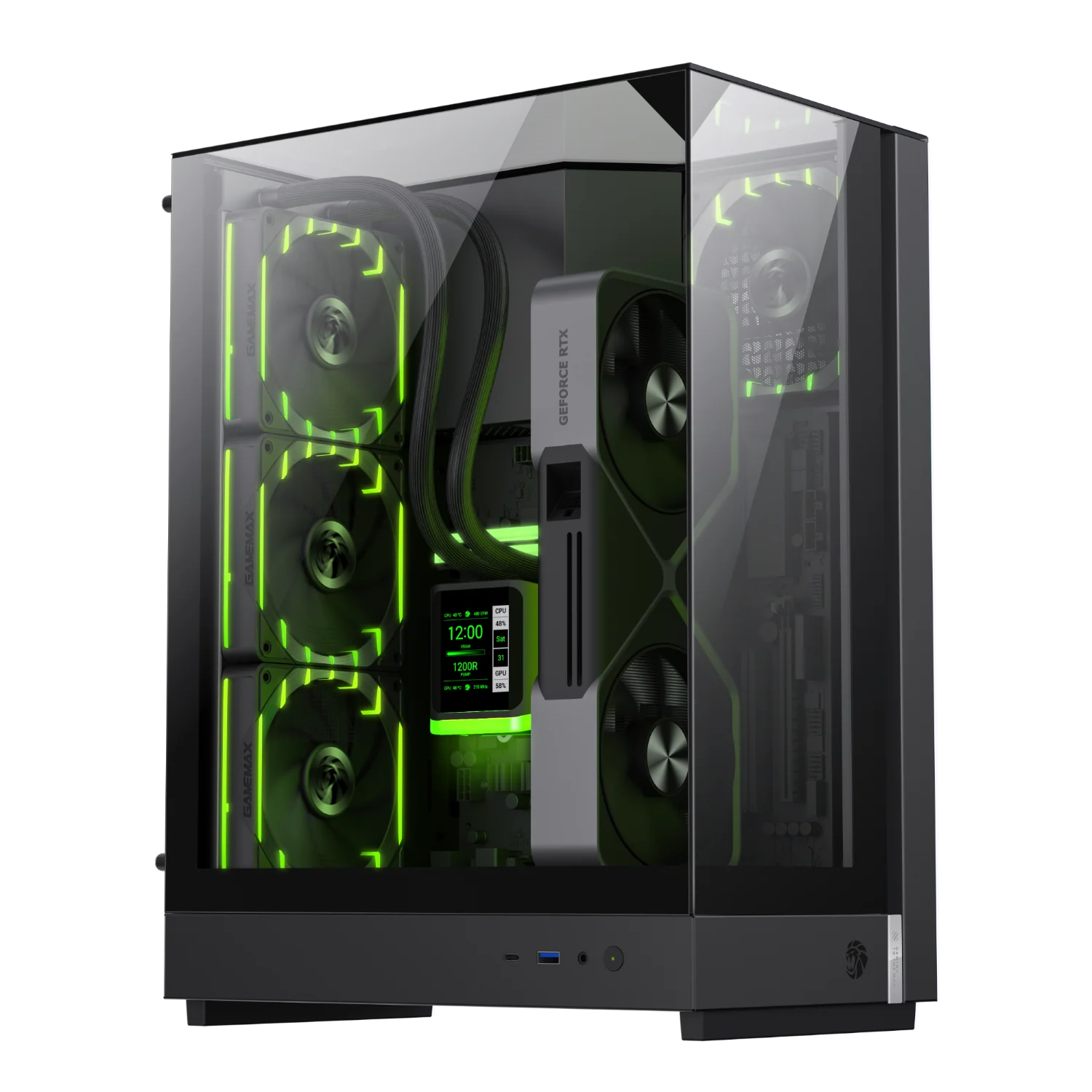 GameMax T20 BK Micro-ATX Compact Gaming Case (Black)