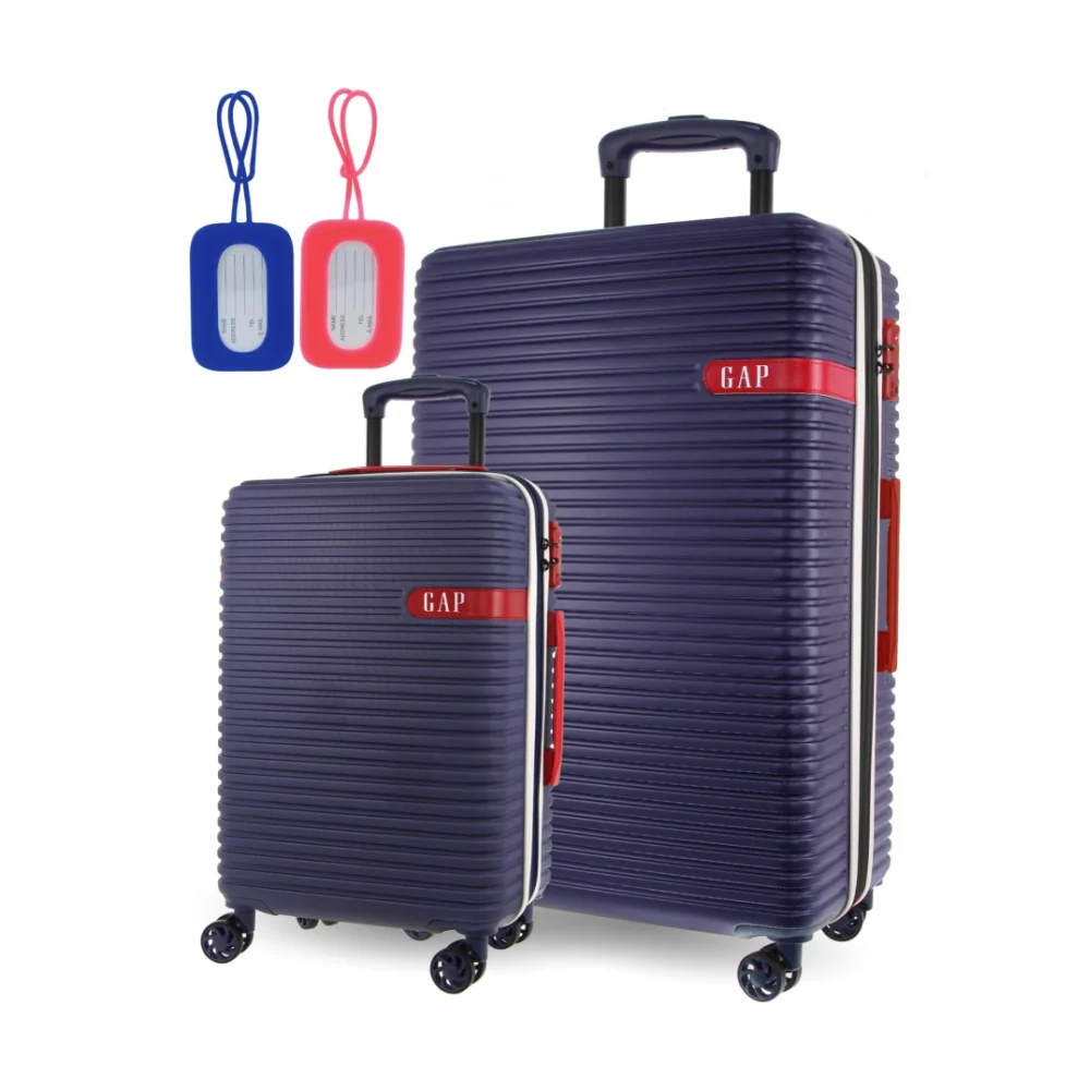 GAP Hard-Shell Suitcase Large Cabin Luggage Set with Tag (Navy) [2-Pieces]