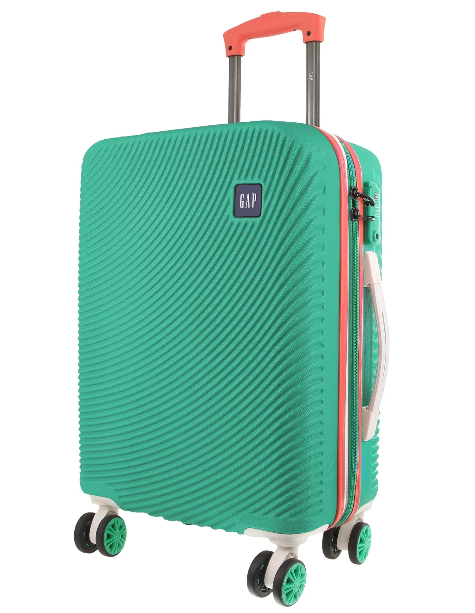 GAP Stripe Hard-Shell Cabin Suitcase TSA Lock Luggage 56x35cm Turquoise