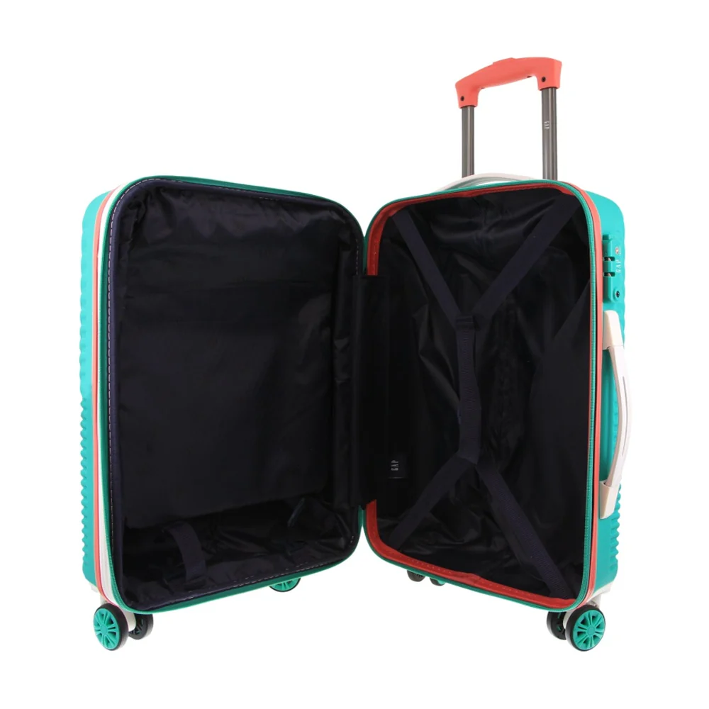 GAP Stripe Hard-Shell Cabin Suitcase TSA Lock Luggage 56x35cm Turquoise - Image 2