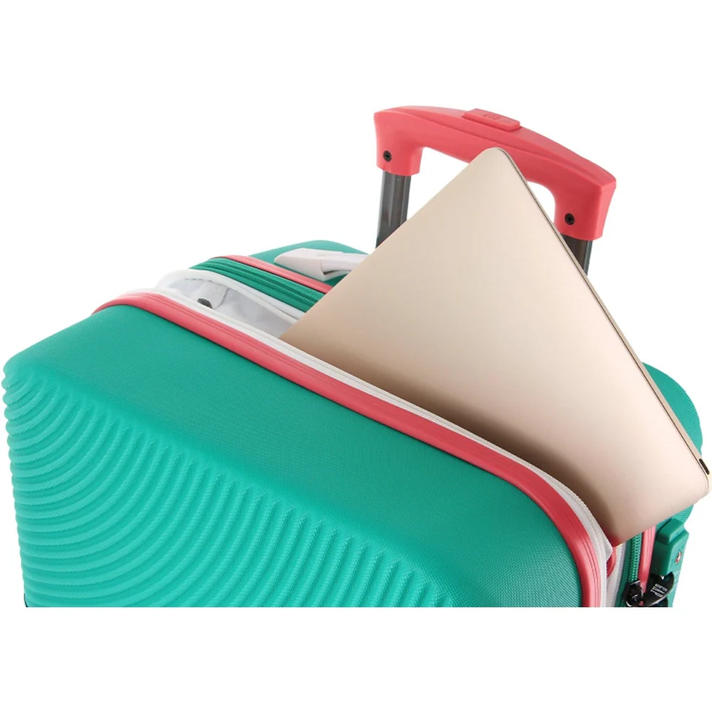 GAP Stripe Hard-Shell Cabin Suitcase TSA Lock Luggage 56x35cm Turquoise - Image 6
