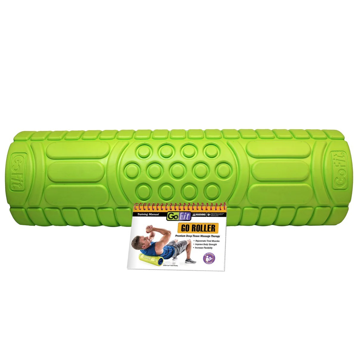 GoFit 45.7cm Sports Gym Fitness/Muscle Massage Recovery Massager/Roller Green - Image 2
