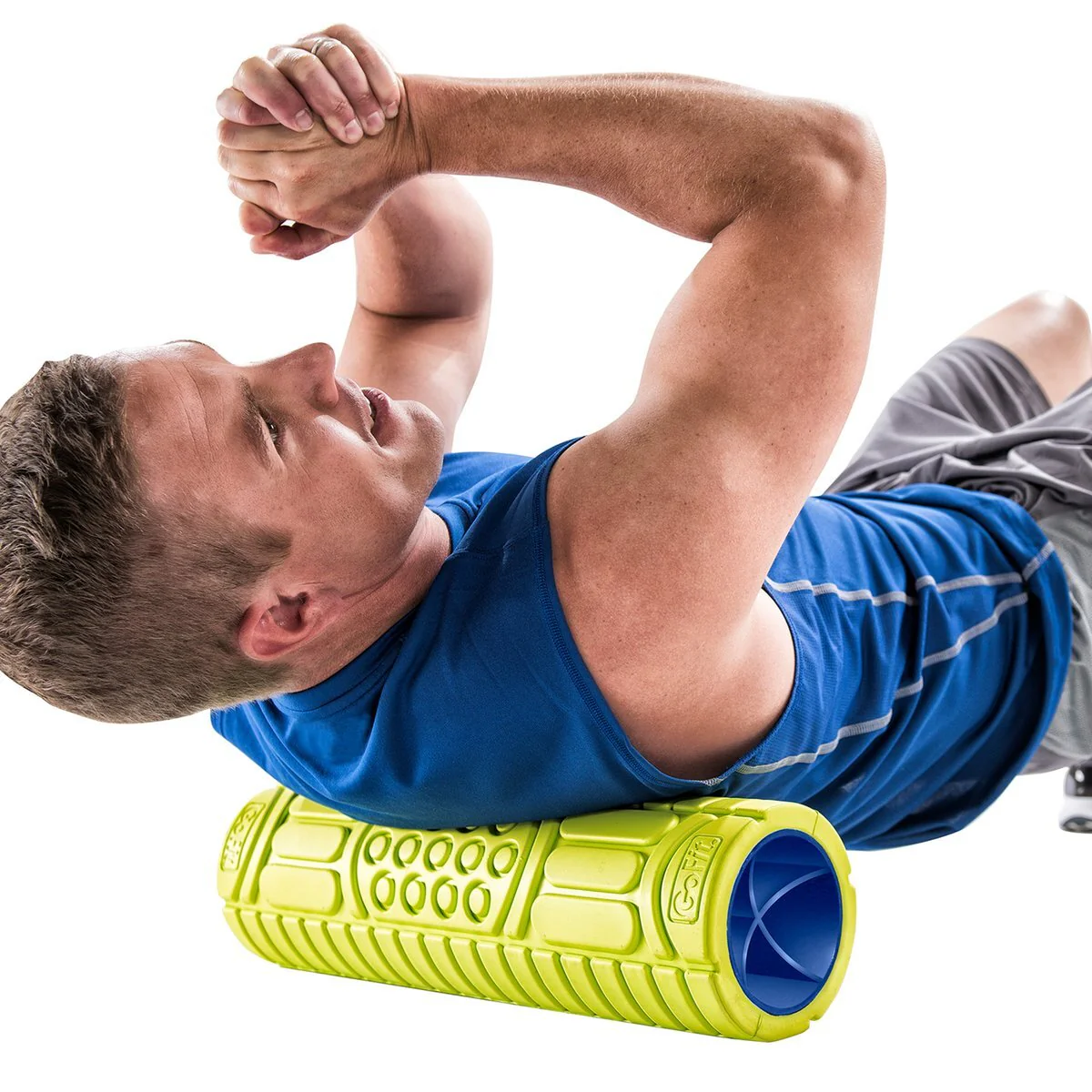 GoFit 45.7cm Sports Gym Fitness/Muscle Massage Recovery Massager/Roller Green - Image 4