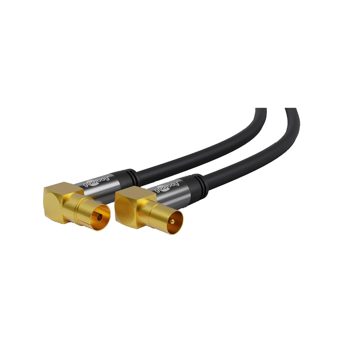 Goobay Antenna Cable with Adapter - Black - Image 2