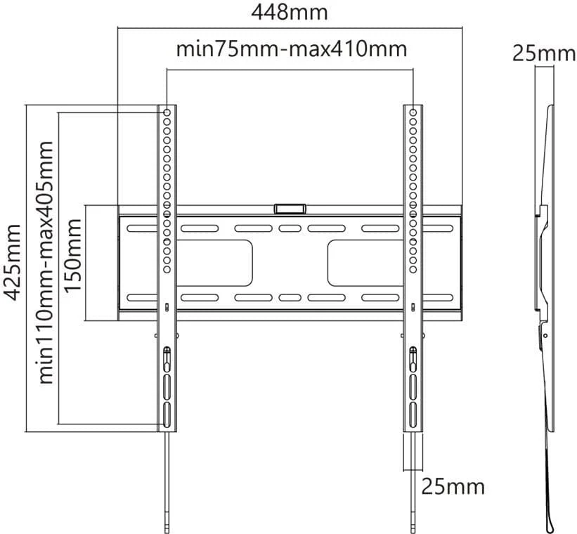 Goobay Fixed TV Wall Mount 32"-55" (Black) - Image 10