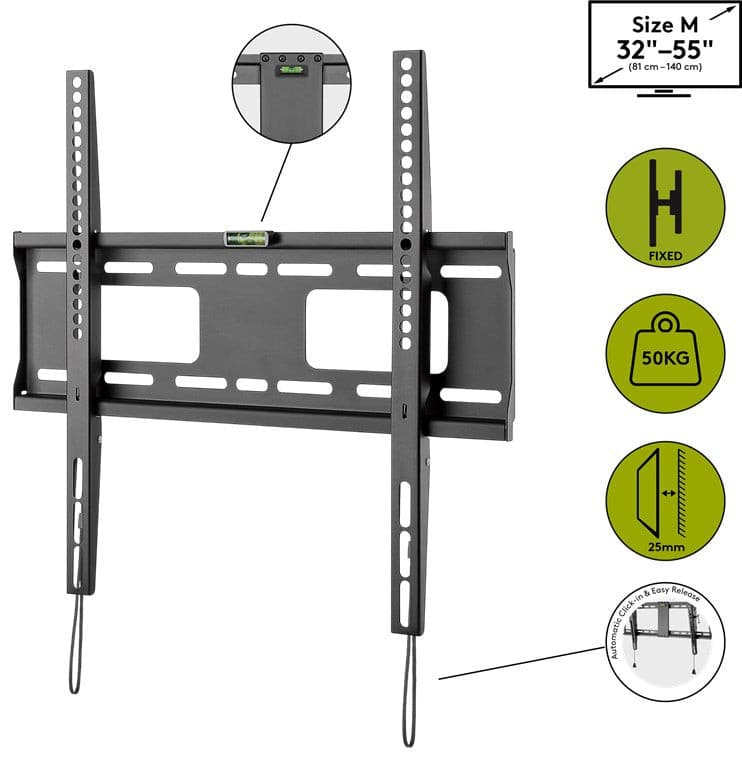 Goobay Fixed TV Wall Mount 32"-55" (Black) - Image 8