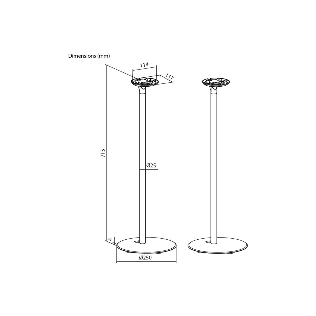 Goobay Speaker Stand Era 100 2pcs (Black) - Image 4