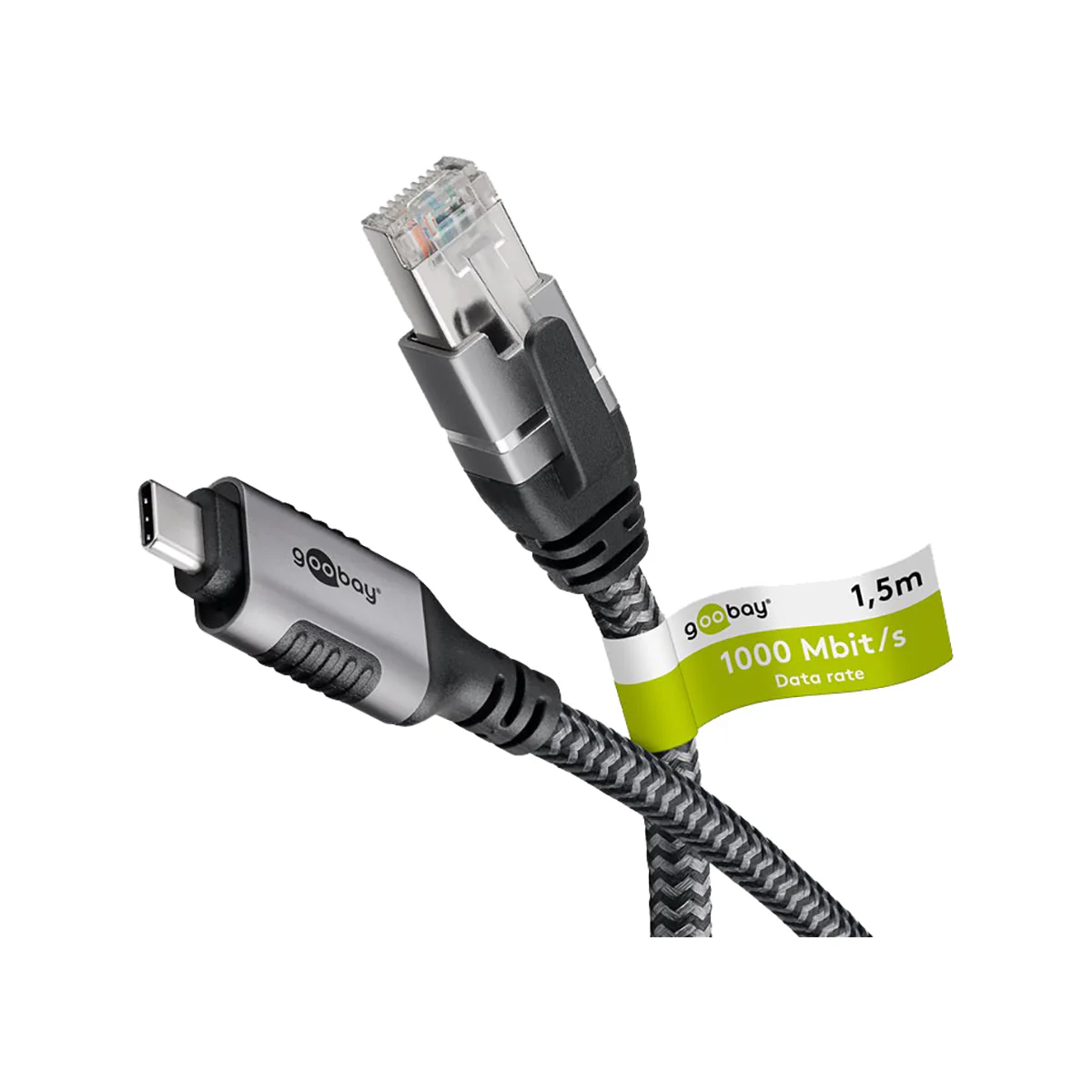 Goobay USB-C to RJ45 Ethernet Cable - 7.5m (Black)