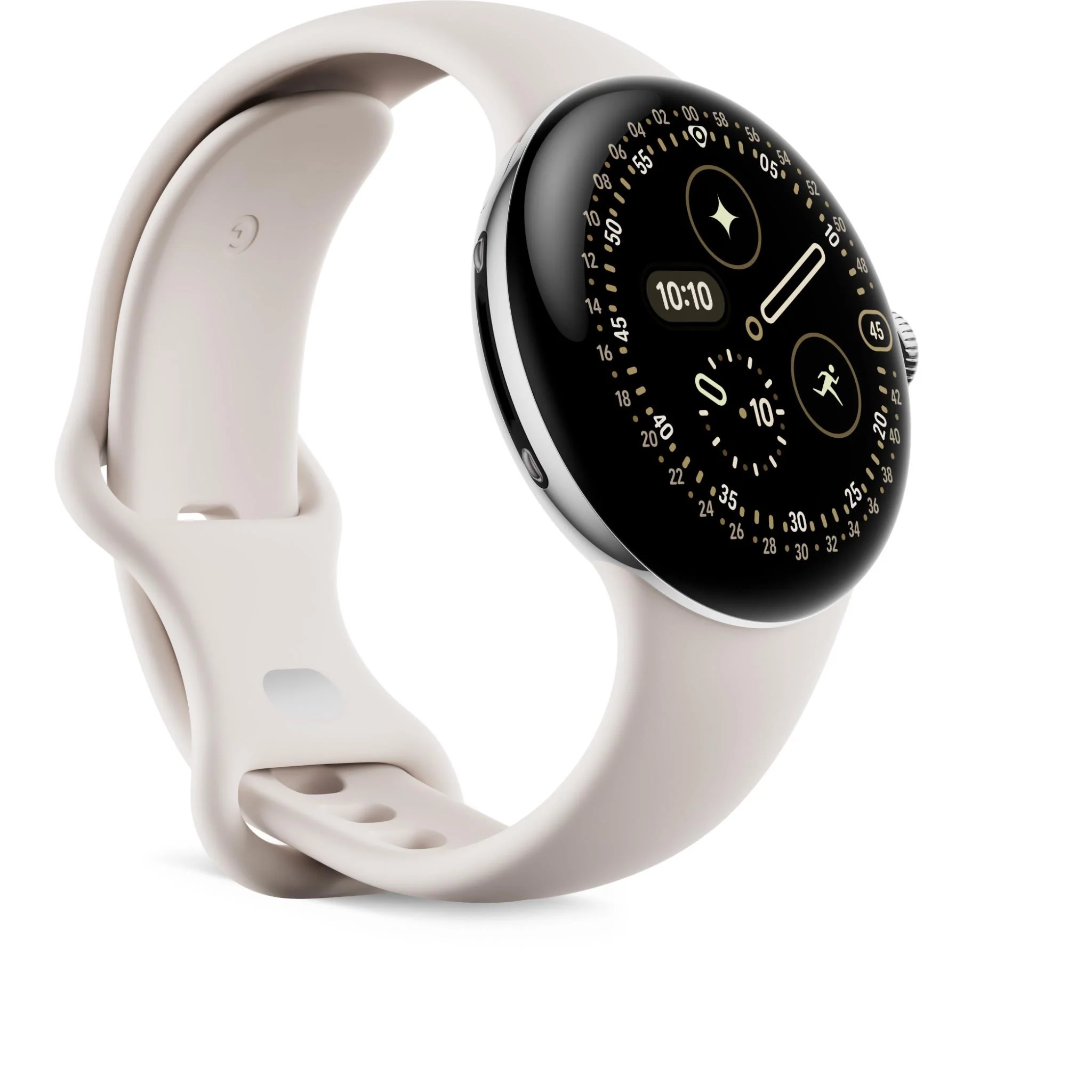 Google Pixel Watch 4 LTE 41mm (Polished Silver with Porcelain Active Band) - Image 3
