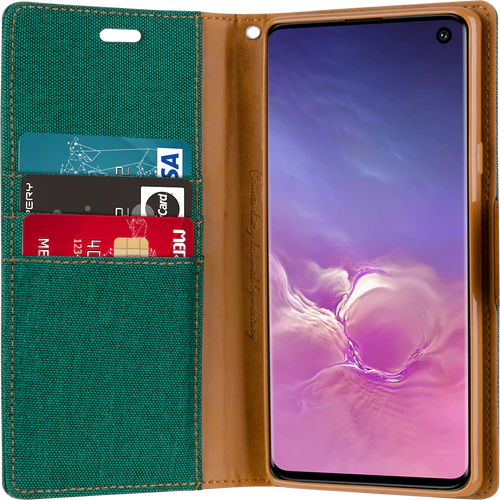 Goospery Canvas Diary For Galaxy Note 10 Plus - Green - Image 5