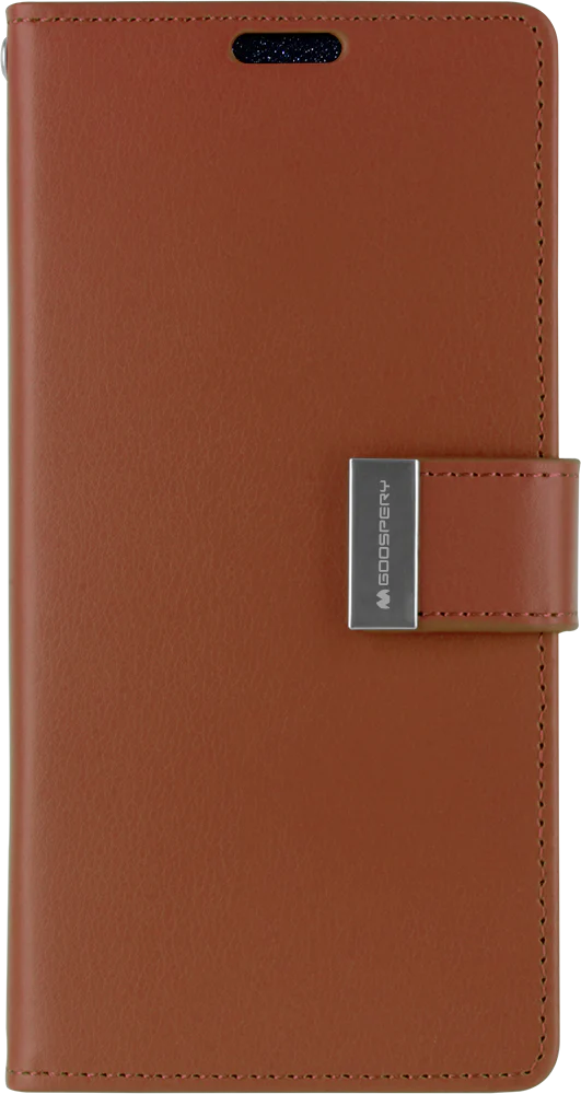 Goospery Rich Diary Case for iPhone 13 Pro - Brown/Black - Image 5