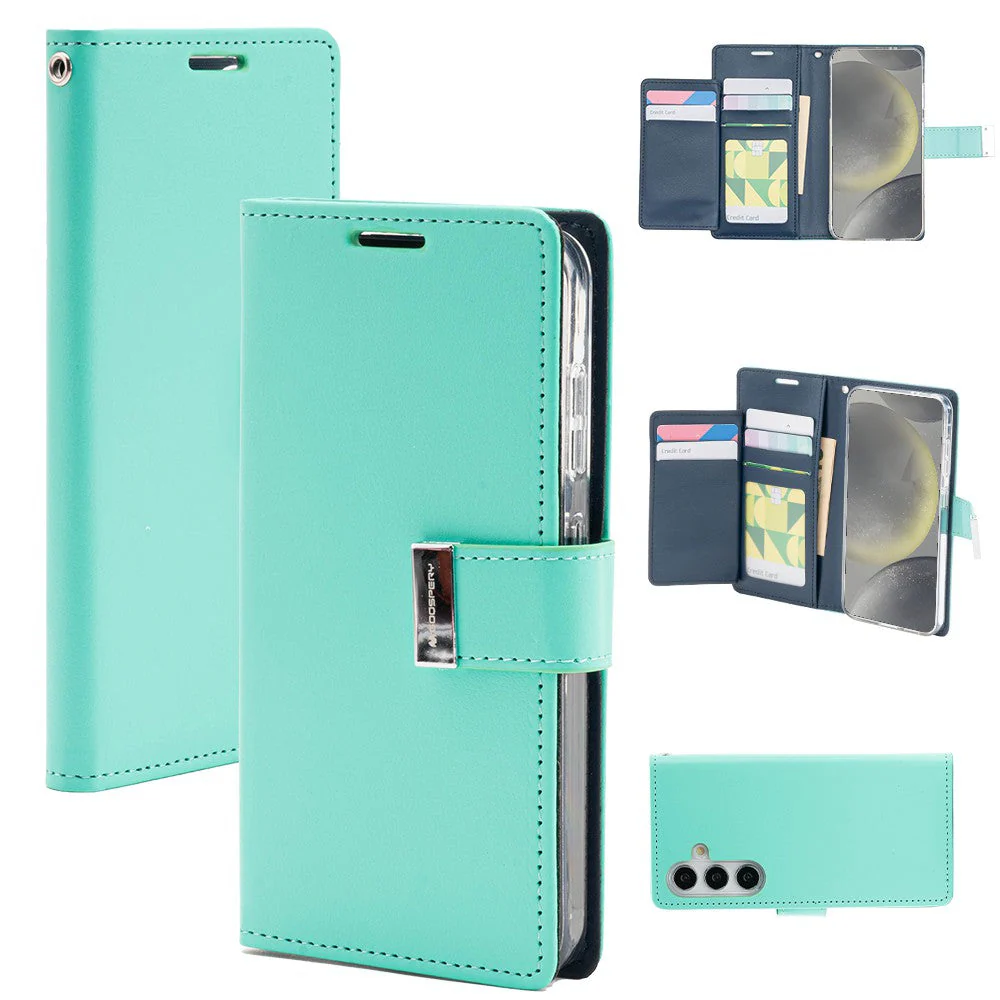 Goospery Rich Diary for Samsung Galaxy S25 Plus - Mint, MagSafe