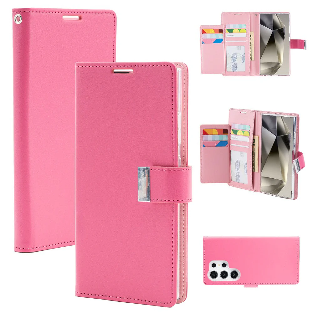 Goospery Rich Diary for Samsung Galaxy S25 Ultra - Hot Pink, Magsafe