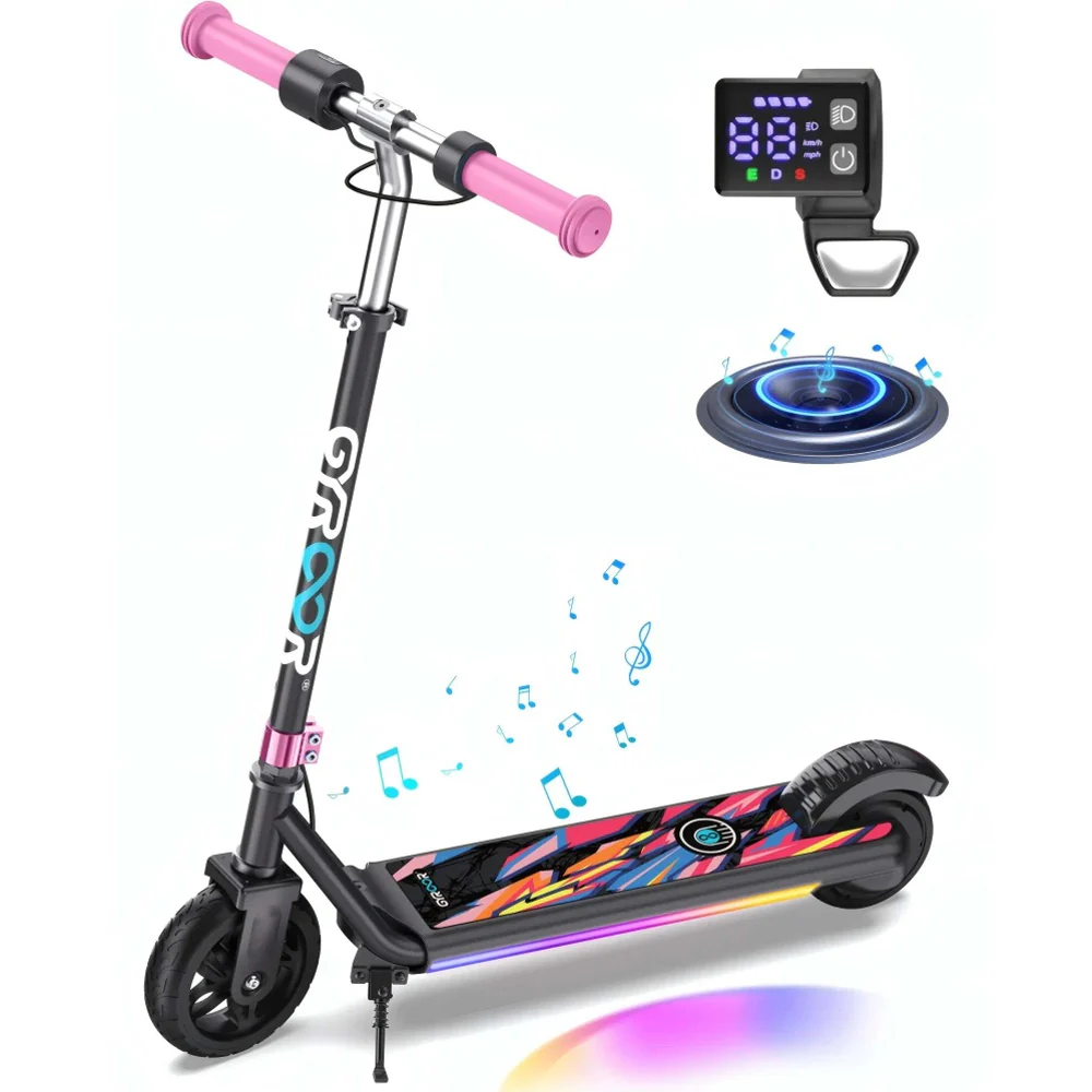 GYROOR H30 Max Kids Electric Scooter With Bluetooth Beats (Pink) - Image 2